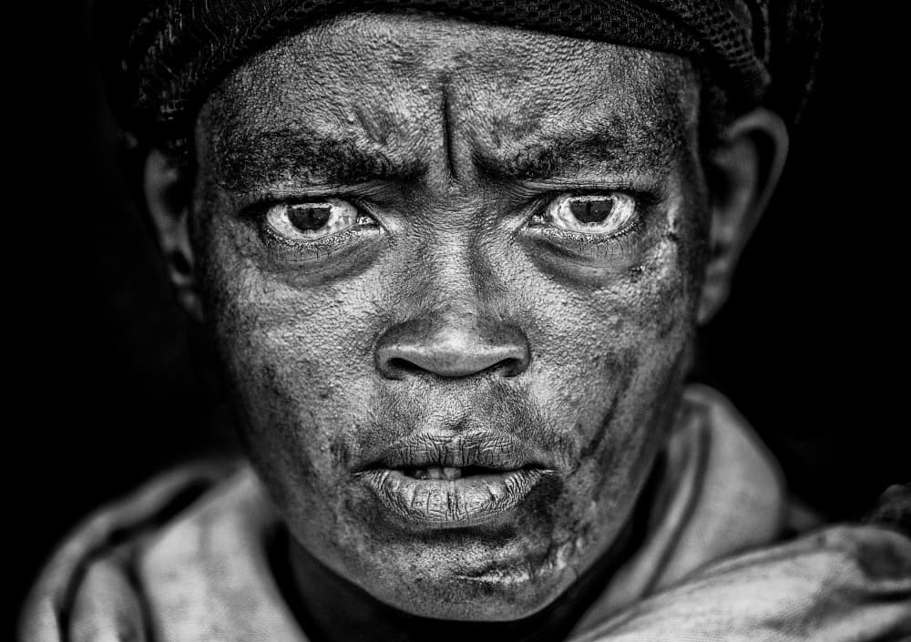 Intense Gaze Portrait by Joxe Inazio Kuesta Garmendia — canvas wall art