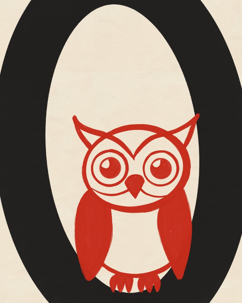 Cute Red Owl O by Deepthi s — canvas wall art
