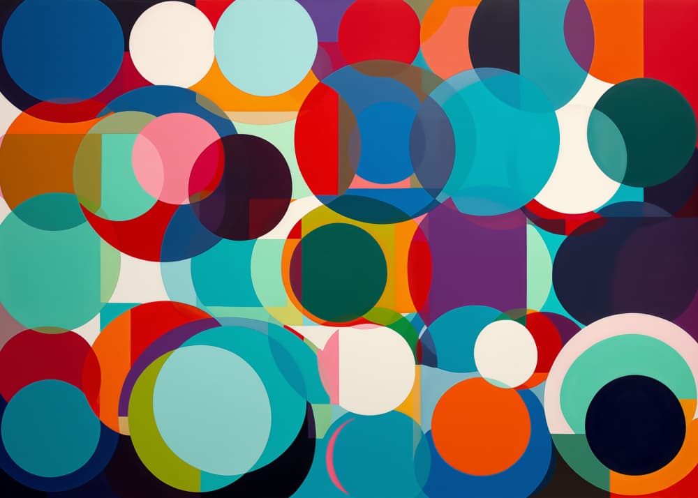 Colorful Overlapping Circles by Andreas Magnusson — canvas wall art