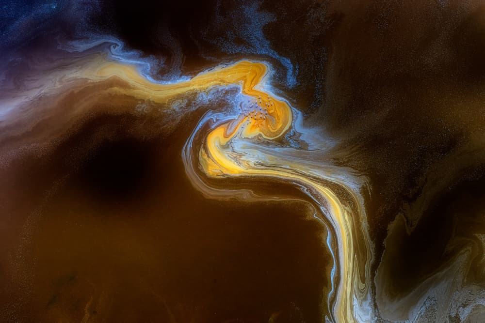 Dynamic Golden Swirls by MIN LI — canvas wall art