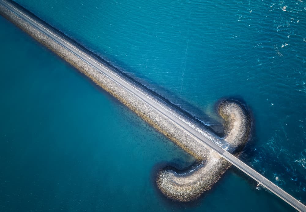 Geometric Ocean Road by James Zhen Yu — canvas wall art