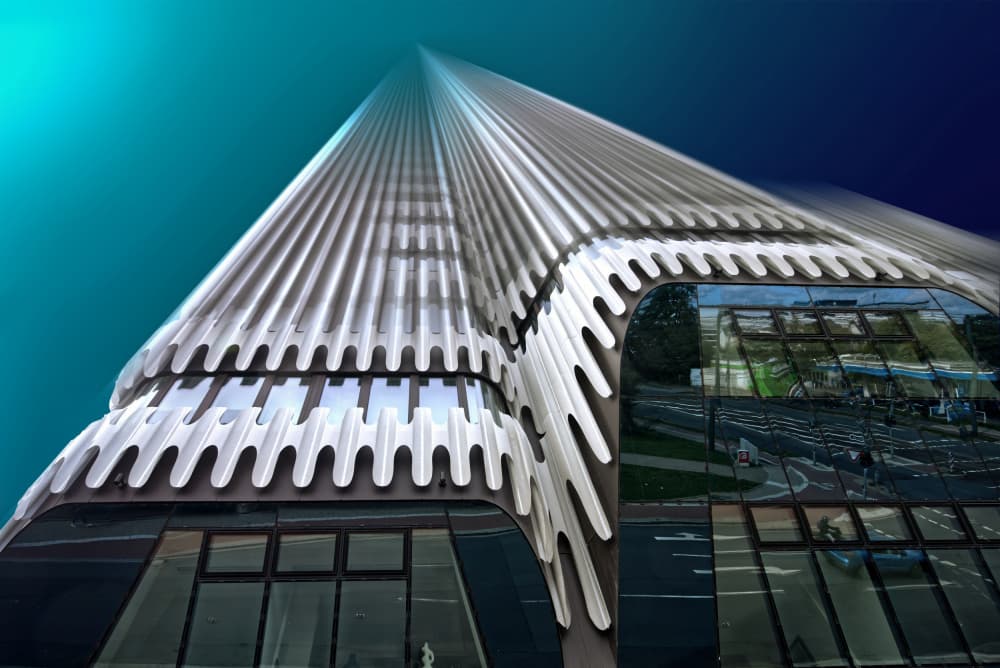 Modern Skyscraper Reflections by Erhard Batzdorf — canvas wall art