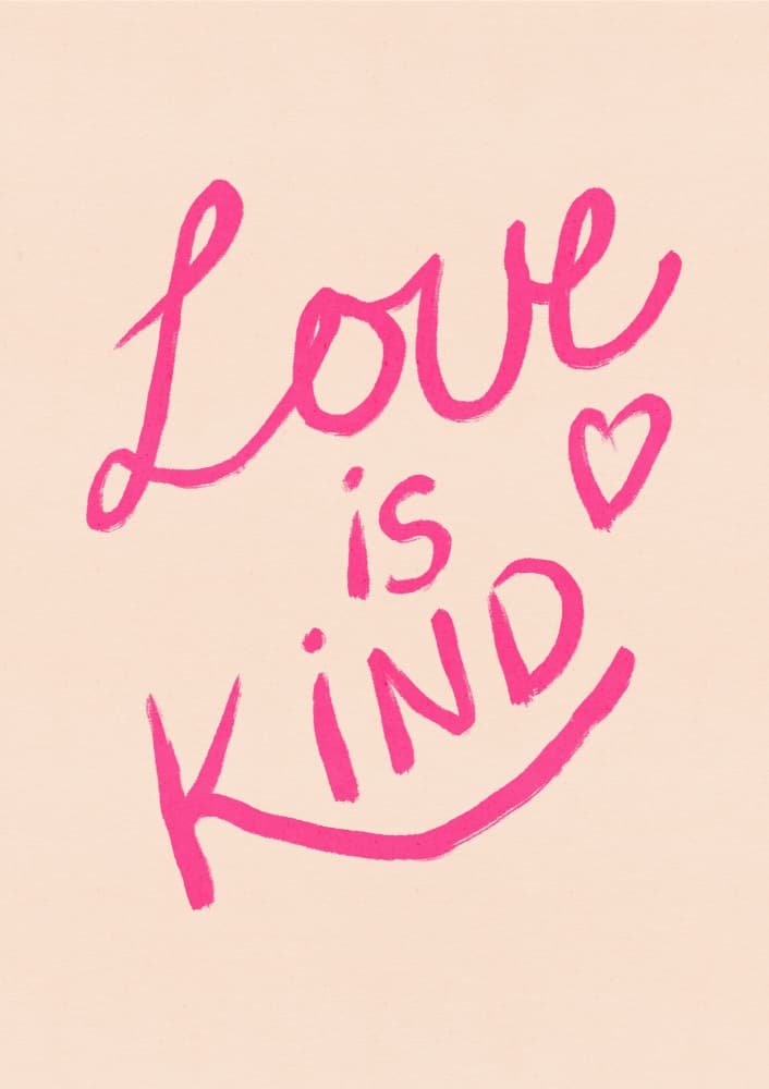 Love Is Kind Lettering by Dirkie Nell — canvas wall art