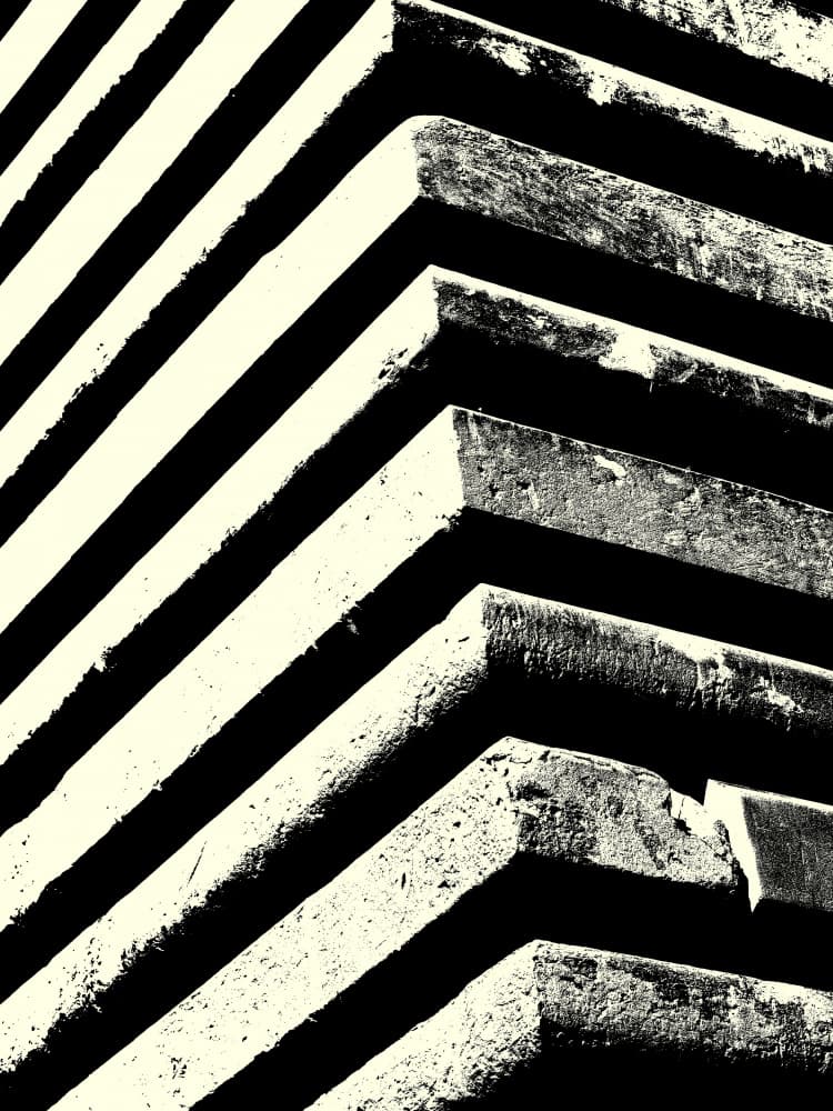 Geometric Staircase Shadows by Petr Strnad — canvas wall art