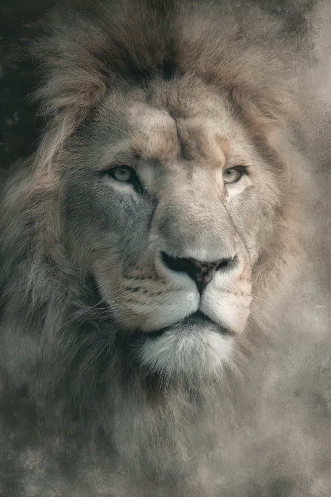 Majestic Lion Portrait by Rafal Kulik — canvas wall art