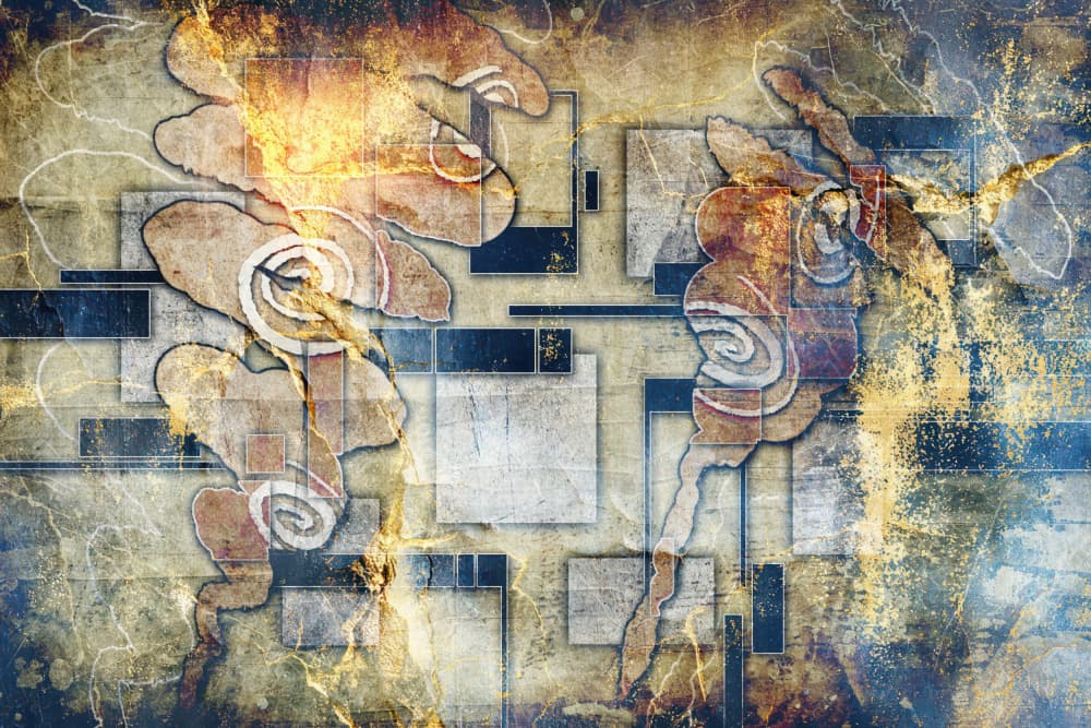 Abstract Grunge Swirls by Rafal Kulik — canvas wall art