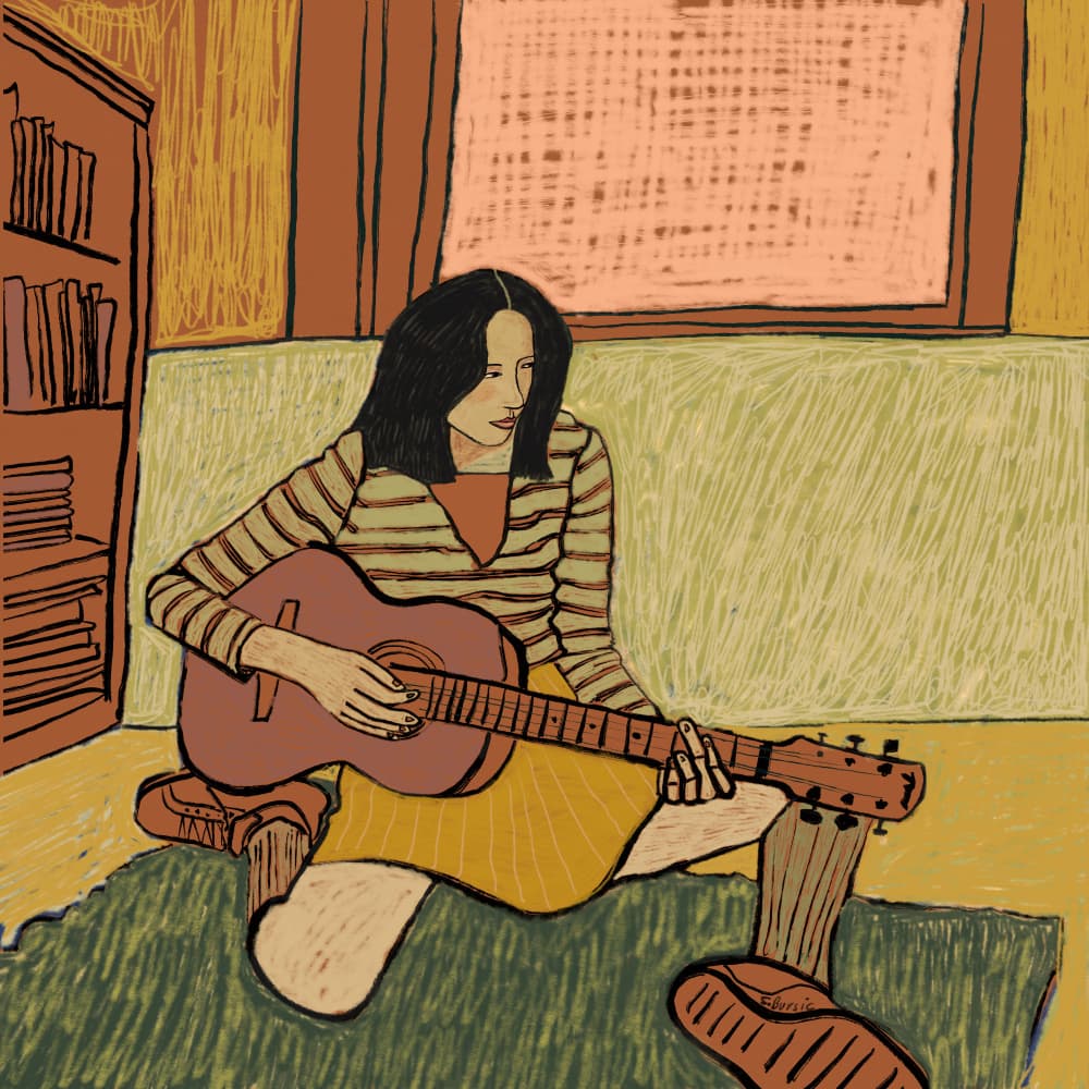 Quiet Guitar Moment by Sharyn Bursic — canvas wall art