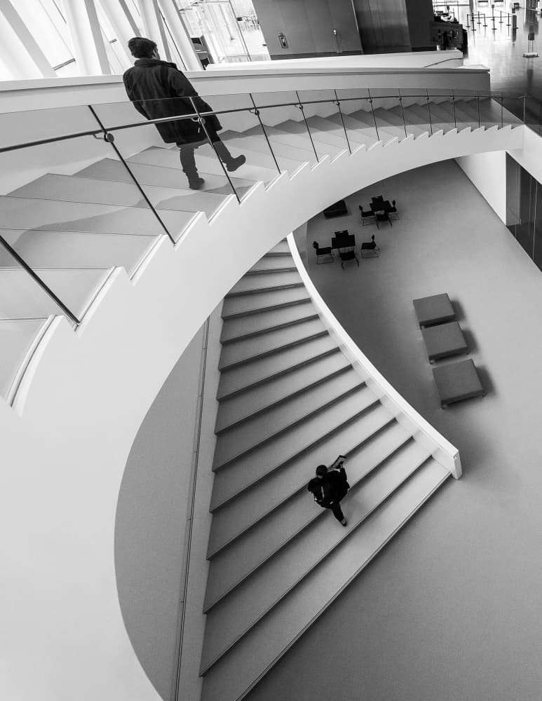 Architectural Staircase Ascent by Michiko Ôtomo — canvas wall art