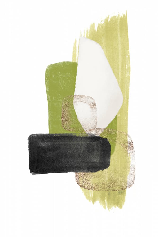 Olive Gold Abstract Forms by Sally Ann Moss — canvas wall art