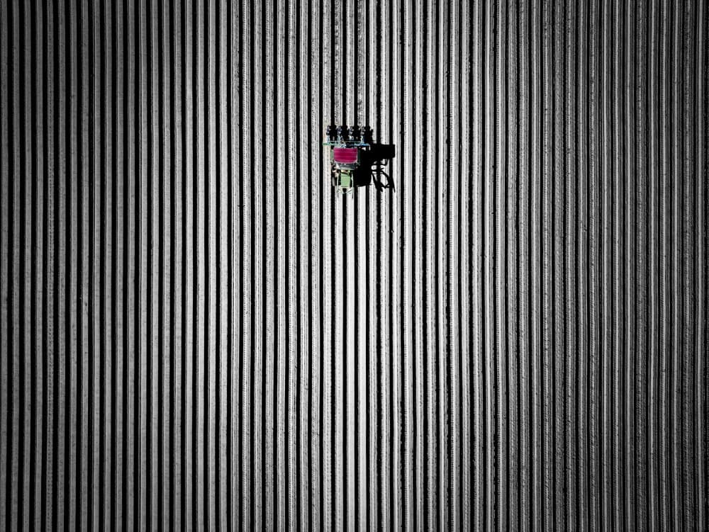 Field Pattern Tractor by Stephan Rückert — canvas wall art