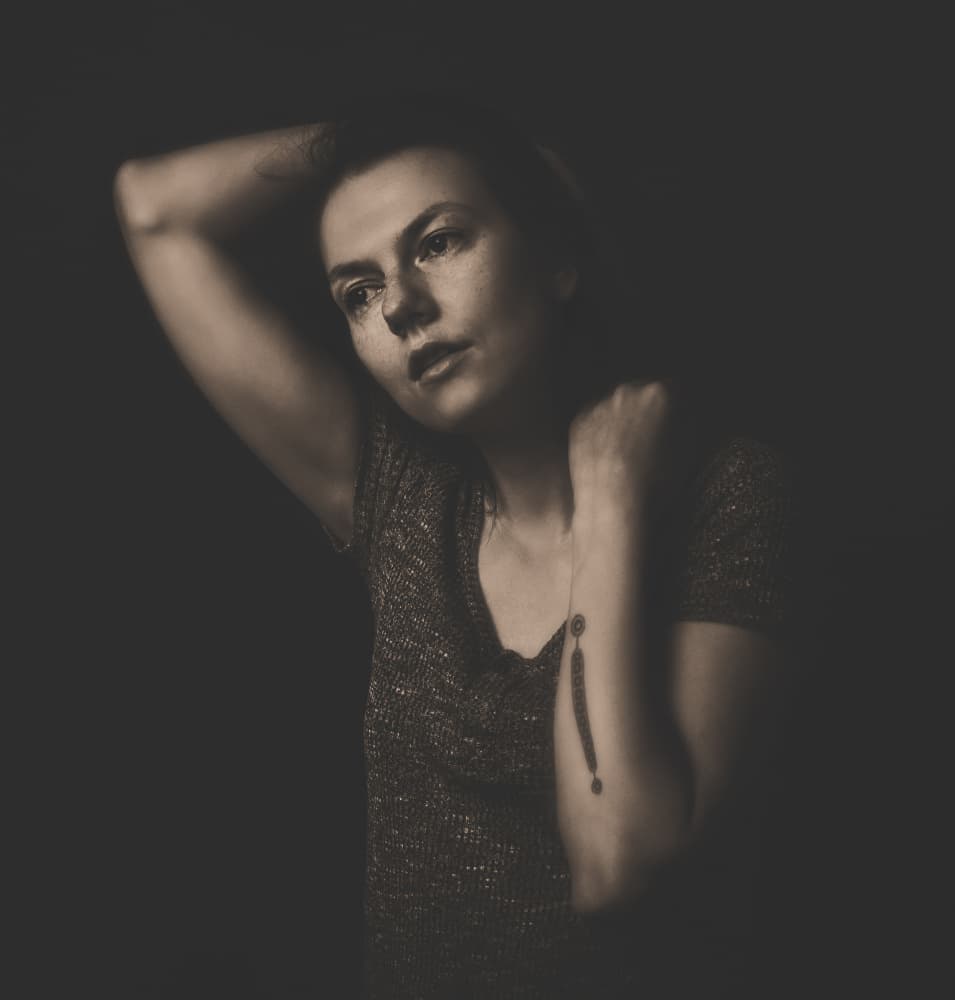 Pensive Woman Portrait by Yuri Shepelev — canvas wall art