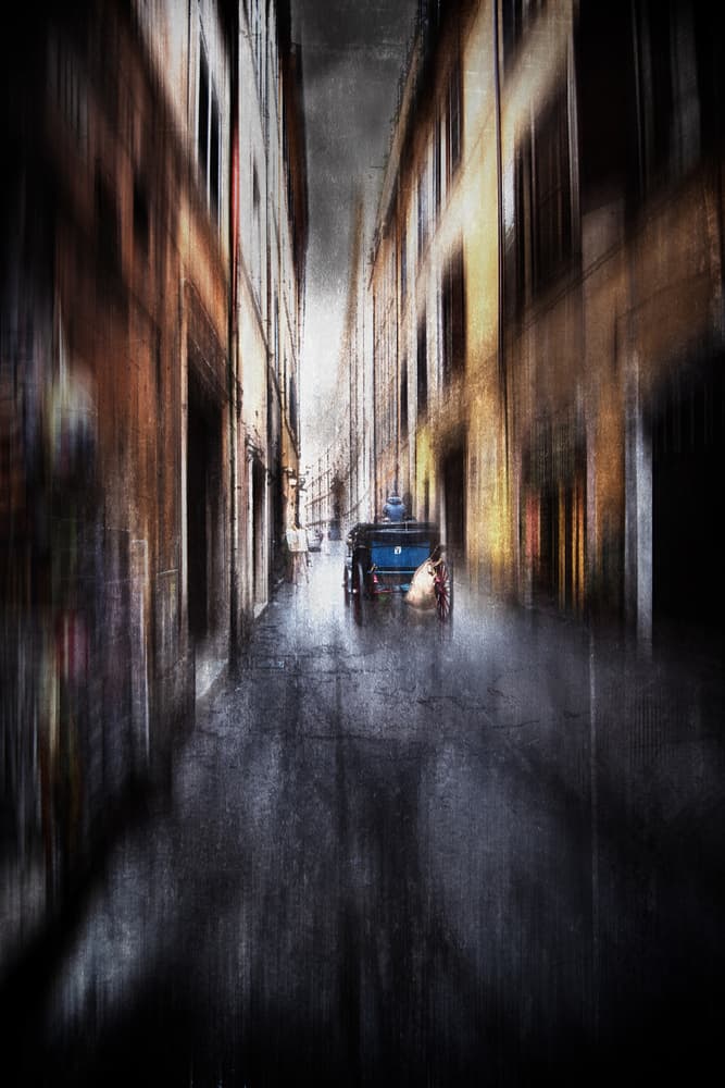 Dark Street Carriage by Nicodemo Quaglia — canvas wall art