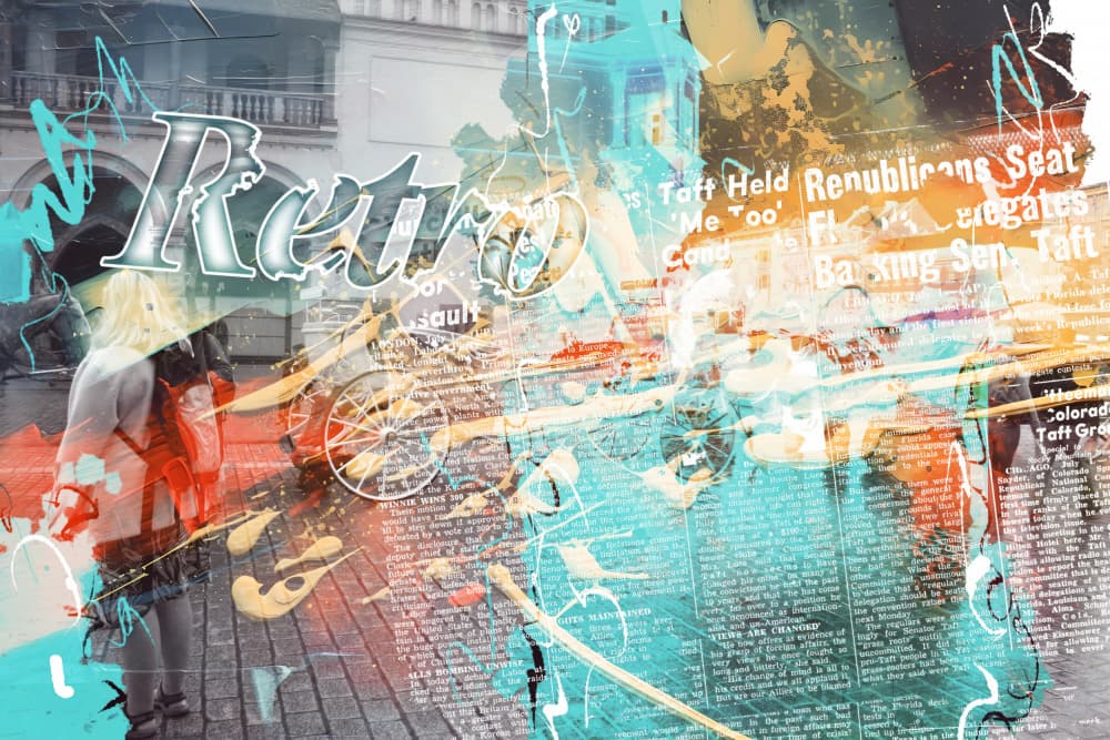 Retro Urban Layers by Rafal Kulik — canvas wall art