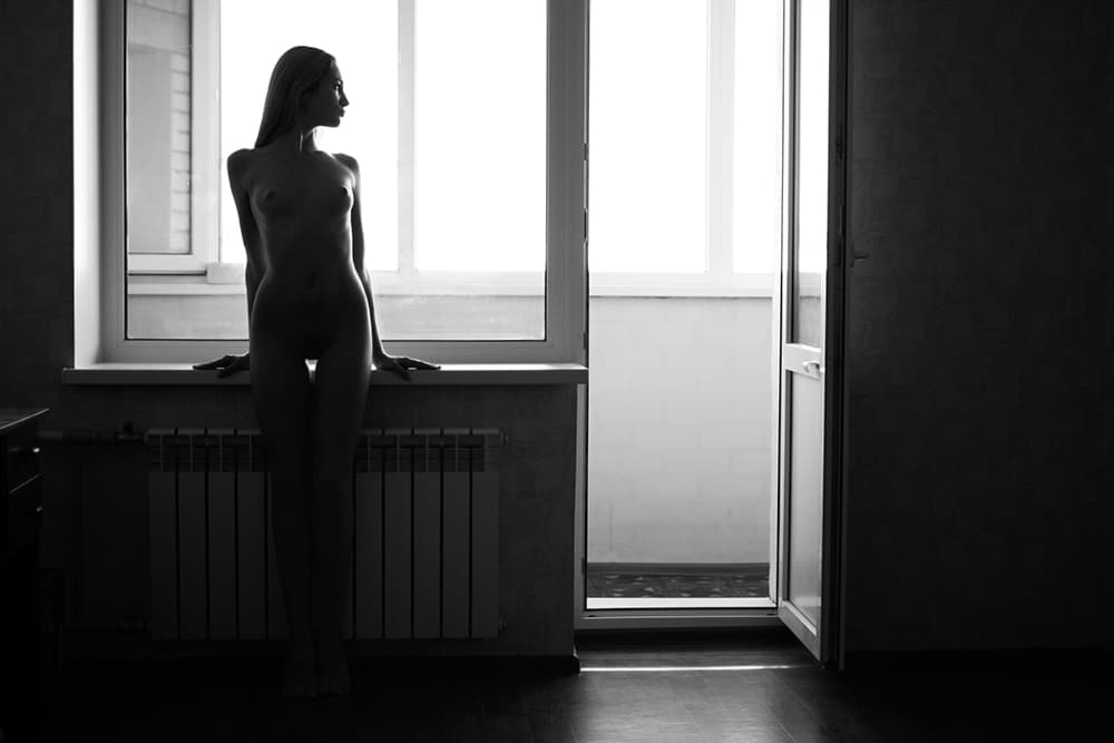 Contemplative Window Nude by Mikhail Faletkin — canvas wall art