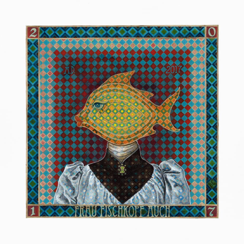 Woman With Fish Head by Dobri Gjurkov — canvas wall art