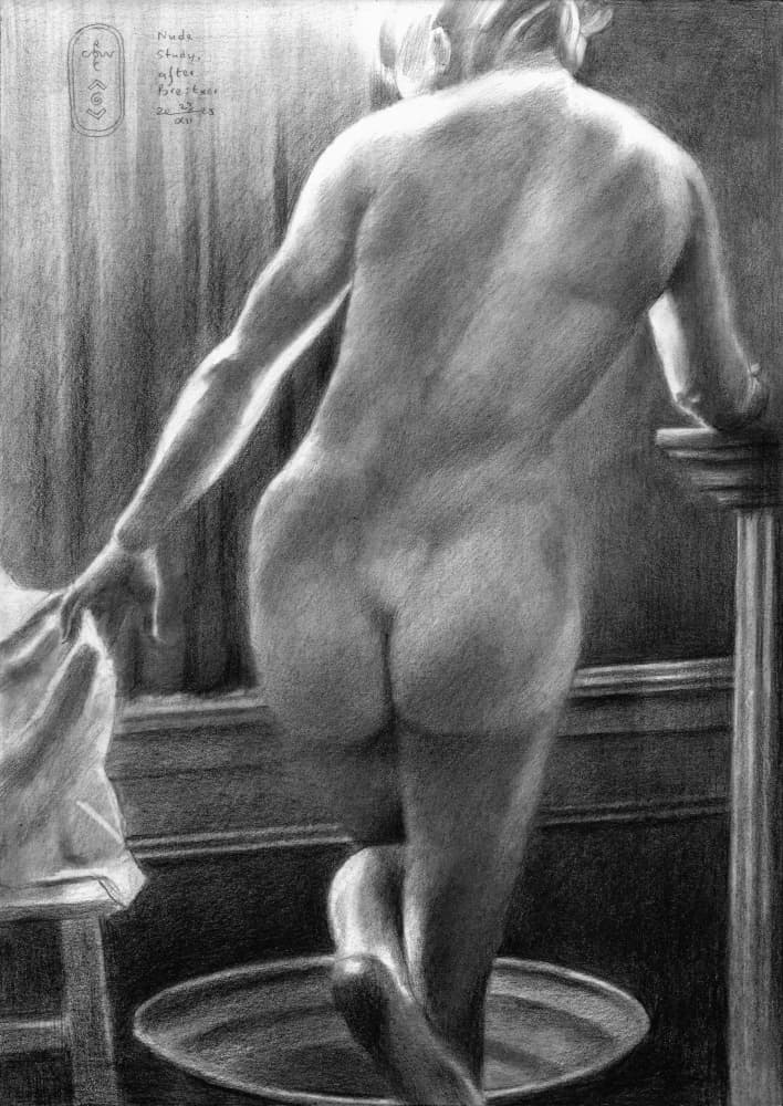 Nude Study, After Breitner - 23-12-25 by Corné Akkers — canvas wall art