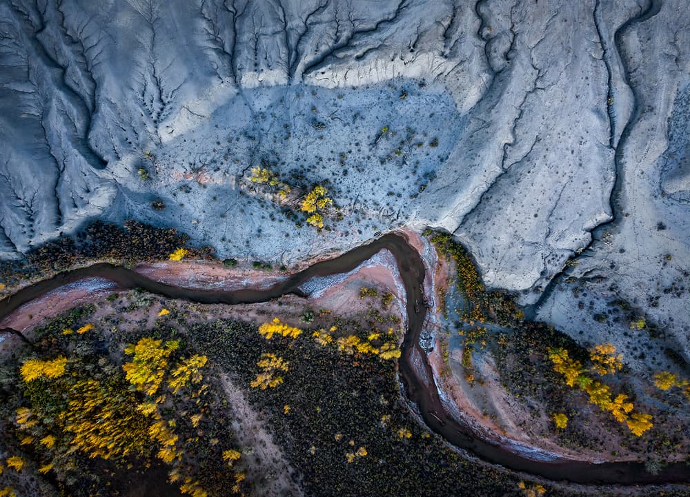 Winding River Autumn Badlands by Shenshen Dou — canvas wall art