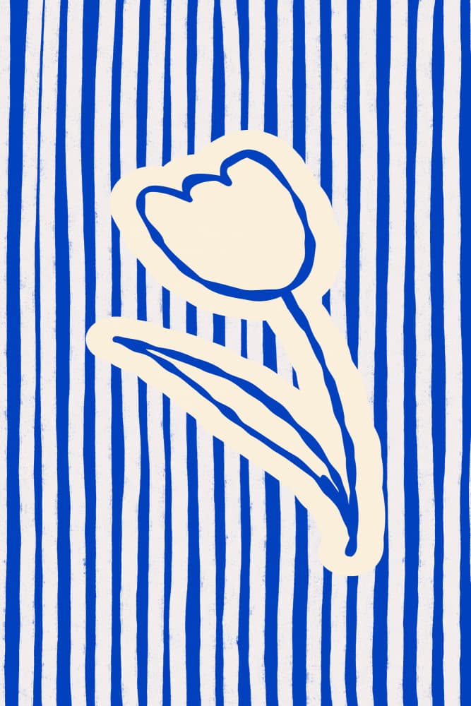 Blue Striped Tulip by Treechild — canvas wall art