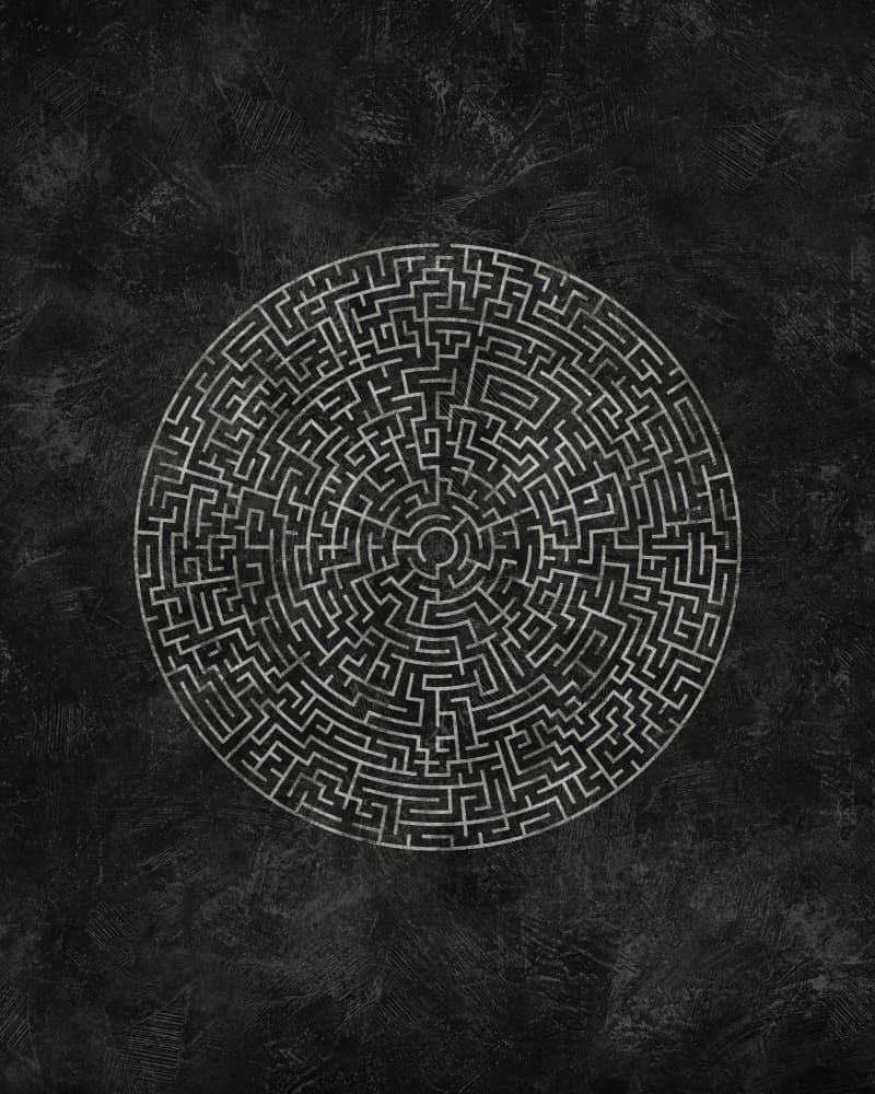 Intricate Circular Maze by Ema Paraschiv — canvas wall art