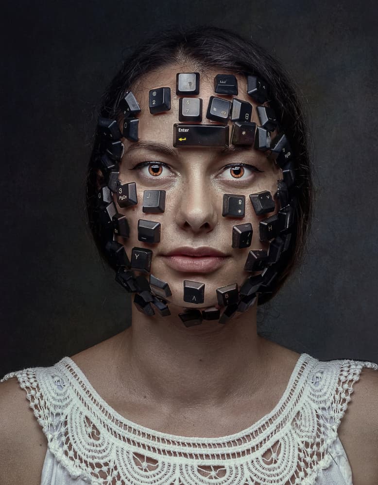 Digital Face Portrait by Paul Adrian Chis — canvas wall art