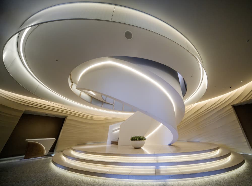 Sleek Spiral Staircase by Tomoshi Hara — canvas wall art