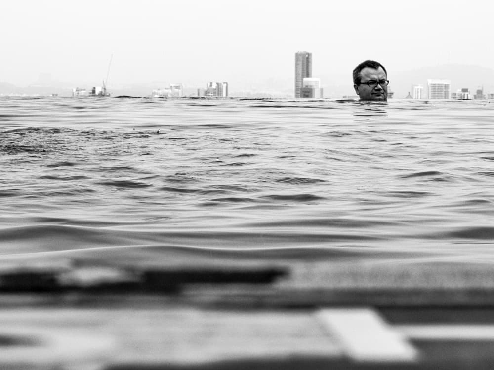 Head Above City Skyline by Hengki Lee — canvas wall art