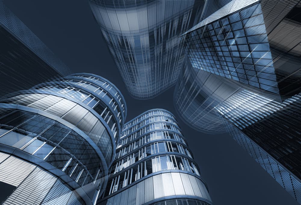 Modern Glass Towers by Roland M Schwerdtfeger — canvas wall art