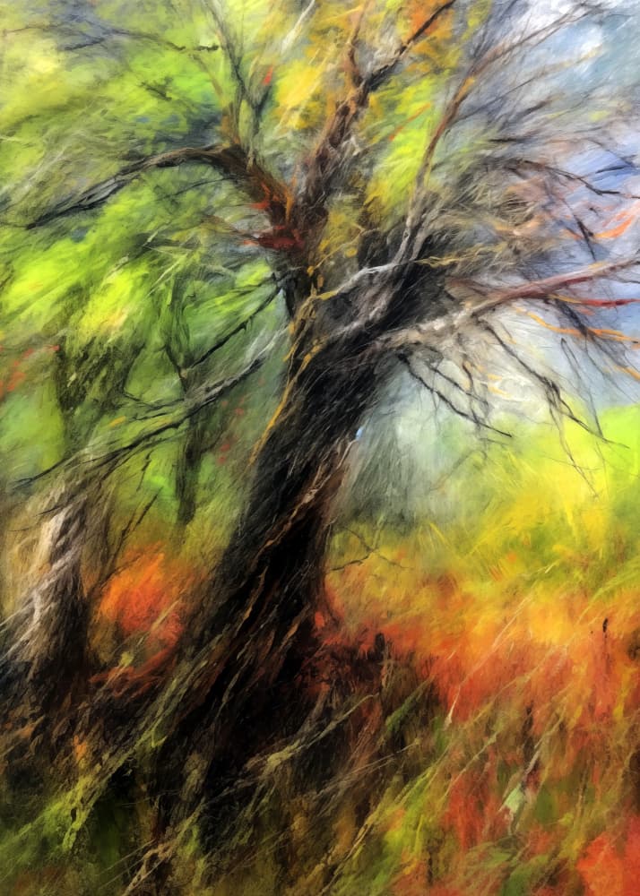 Vibrant Autumn Tree by Justyna Jaszke — canvas wall art