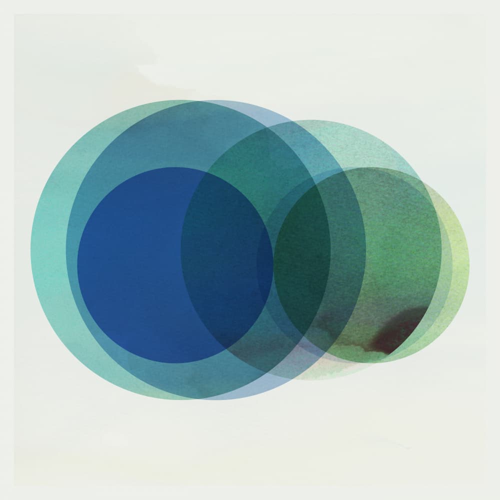 Blue Green Circles by cartissi — canvas wall art