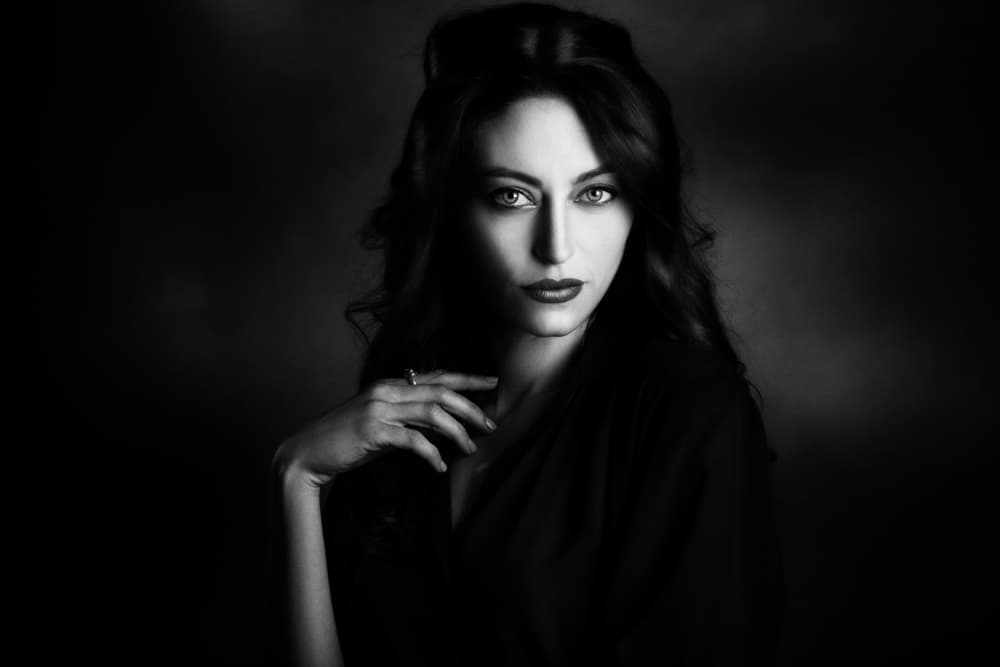 Dark Elegant Gaze by Peppe Tambè — canvas wall art