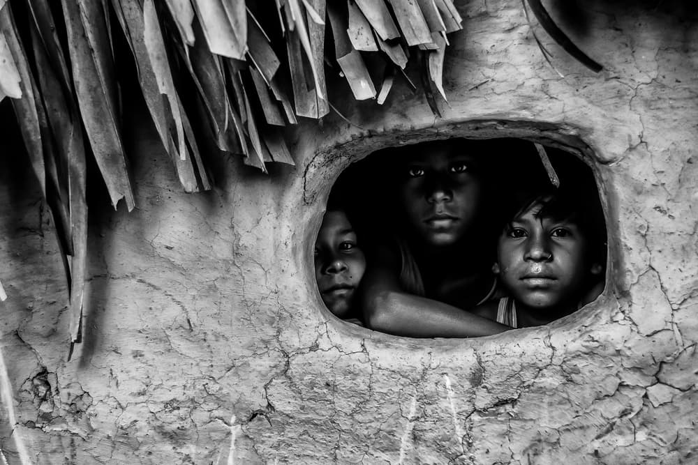 Three Curious Boys by Debarshi Mukherjee — canvas wall art