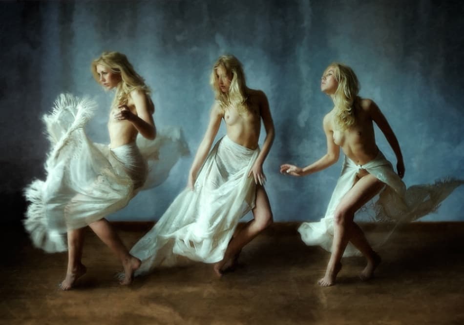 Ethereal Dancing Nudes by kenp — canvas wall art