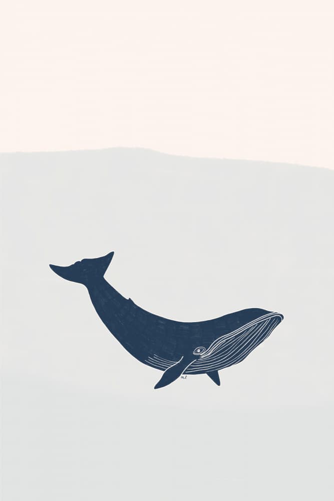Serene Blue Whale by Menina Lisboa — canvas wall art