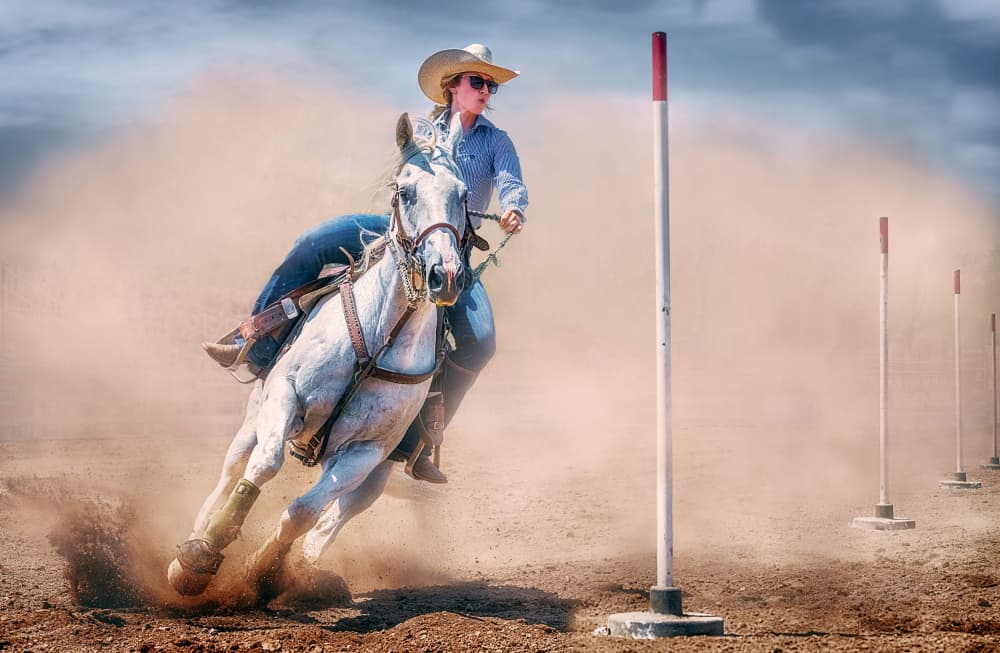 Cowgirl Pole Bending by Ben.C.L — canvas wall art