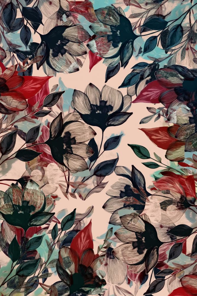 Dark Floral Elegance by casa cartissi — canvas wall art