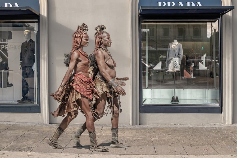Tribal Women Urban Walk by Marcel Egger — canvas wall art