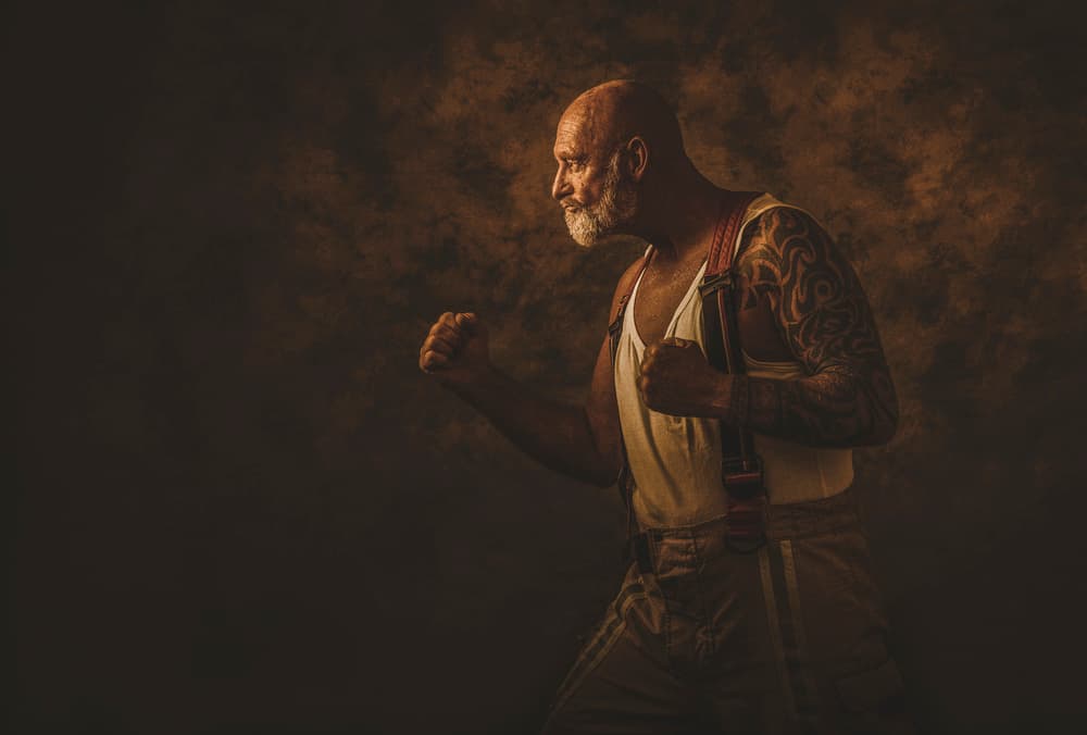 Determined Fighter Stance by gNo — canvas wall art