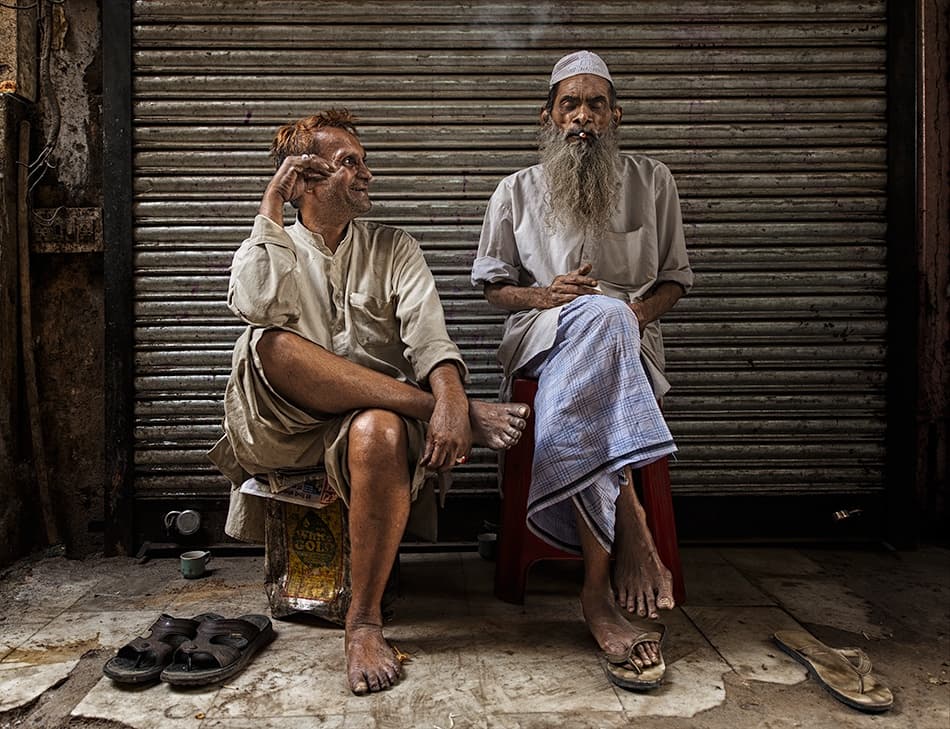Street Conversation by Prateek Dubey — canvas wall art
