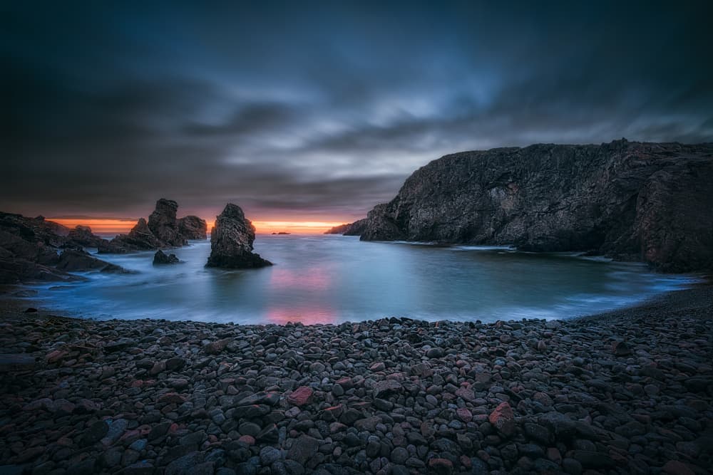 Moody Coastal Sunset by Ben.C.L — canvas wall art