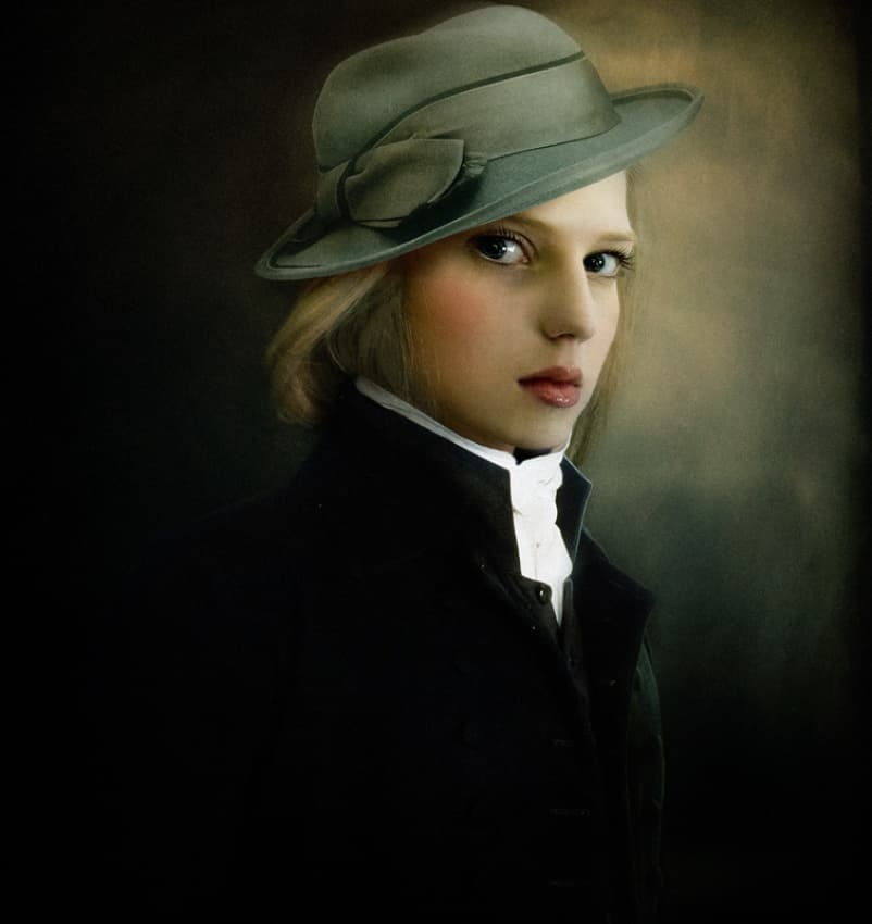 Mysterious Woman In Hat by Svetlana Melik-Nubarova — canvas wall art