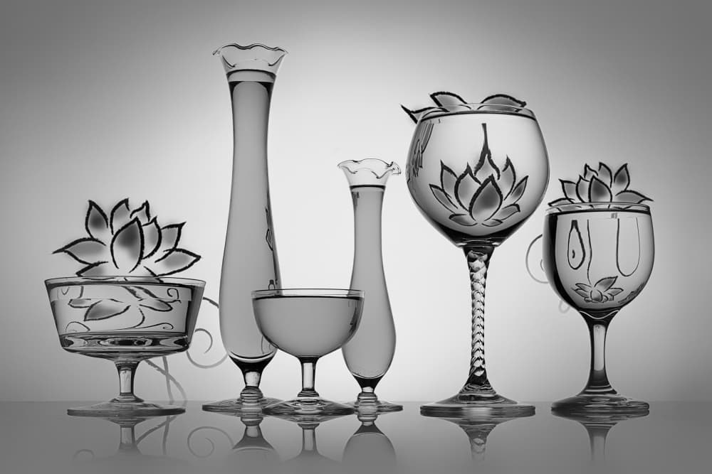 Elegant Glass Lotuses by Lydia Jacobs — canvas wall art