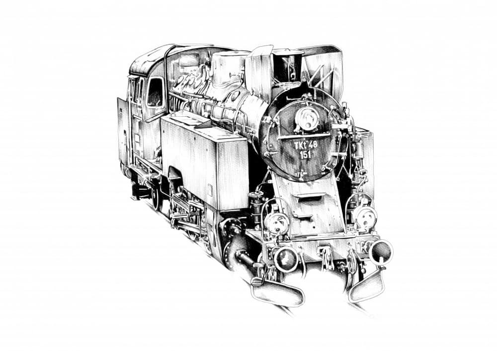 Classic Steam Locomotive by Kulik — canvas wall art