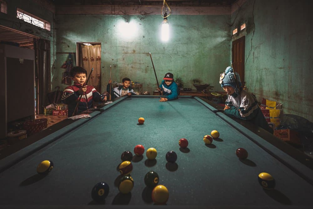 Childhood Pool Game by Marco Tagliarino — canvas wall art