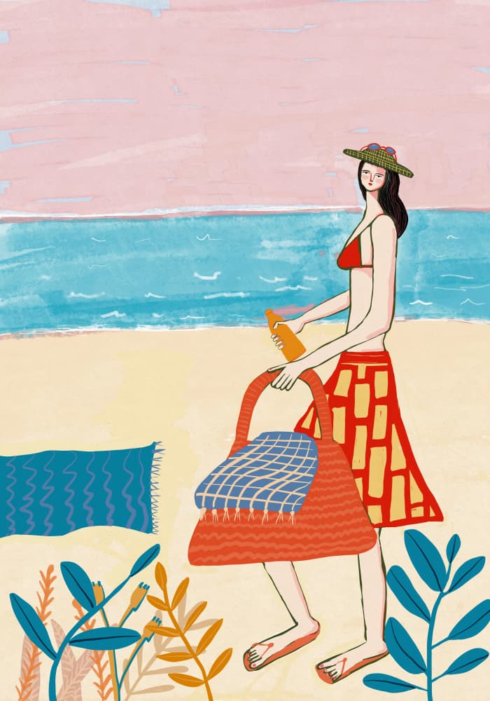 Summer Beach Stroll by Sharyn Bursic — canvas wall art