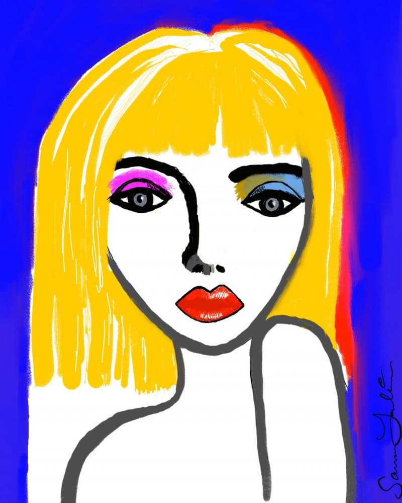Vibrant Pop Art Woman by Sanna Jarlelind — canvas wall art