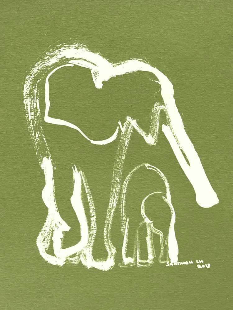 Gentle Elephant Bond by Santhosh ch — canvas wall art