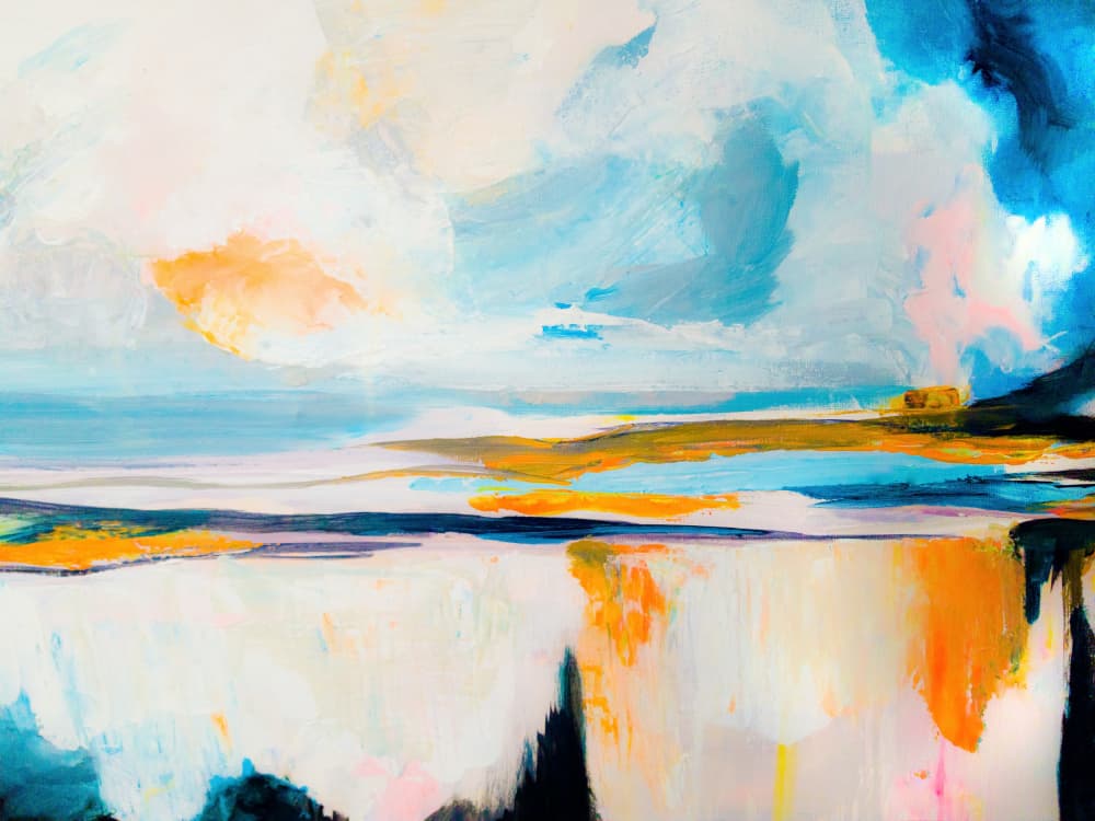 Vibrant Ocean Abstraction by Ejaaz Haniff — canvas wall art