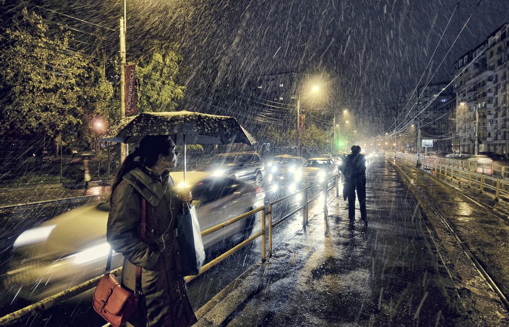 Rainy City Night by Vlad Eftenie — canvas wall art