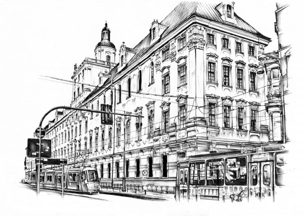 Wrocław City Tram by Kulik — canvas wall art
