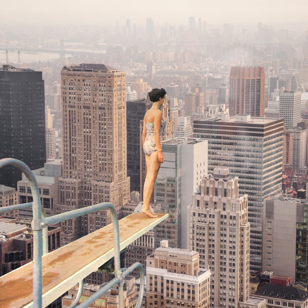 High Dive City View by Marja van den Hurk — canvas wall art